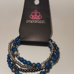 Paparazzi Azure and Metallic Bracelet Ensemble